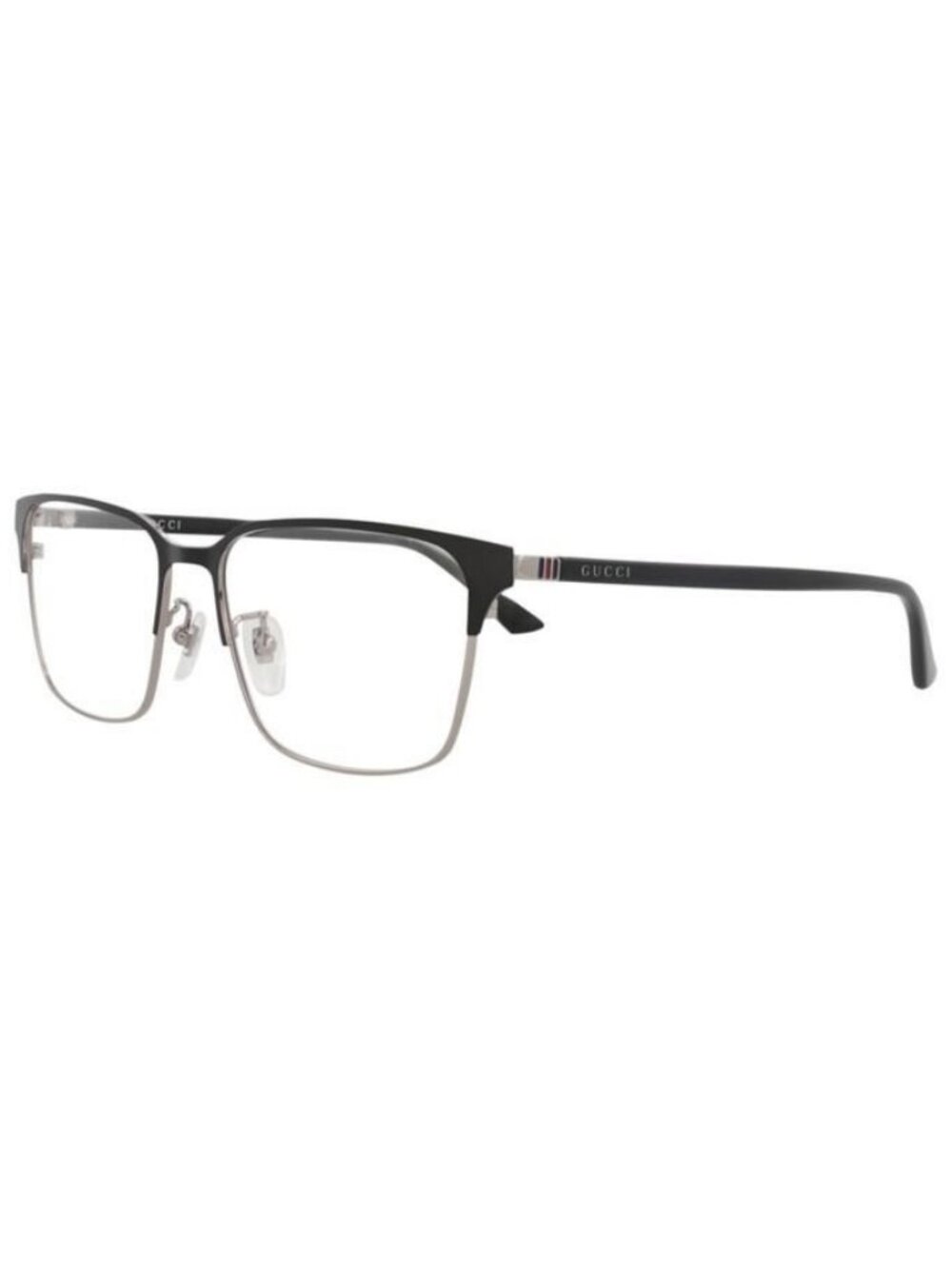 New Gucci Mens Square/Rectangle Ruthenium Black Transparent Fashion Designer Eye